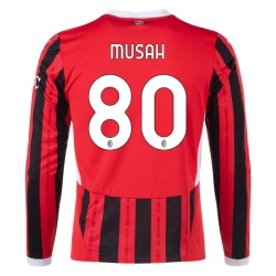 AC Milan Musah #80 Voetbalshirt 2024-25 Thuistenue Heren Lange Mouw