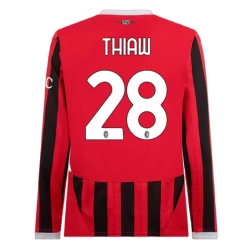 AC Milan Thiaw #28 Voetbalshirt 2024-25 Thuistenue Heren Lange Mouw