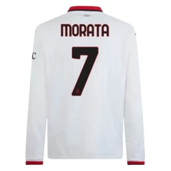 AC Milan Voetbalshirt 2024-25 Alvaro Morata #7 Uittenue Heren Lange Mouw