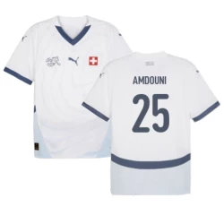 Amdouni #25 Zwitserland Voetbalshirt EK 2024 Uittenue Heren