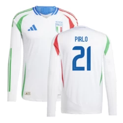 Andrea Pirlo #21 Italië Voetbalshirt EK 2024 Uittenue Heren Lange Mouw