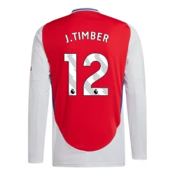 Arsenal FC J.Timber #12 Voetbalshirt 2024-25 Thuistenue Heren Lange Mouw