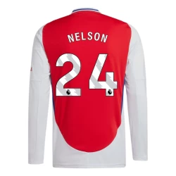 Arsenal FC Nelson #24 Voetbalshirt 2024-25 Thuistenue Heren Lange Mouw