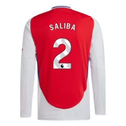 Arsenal FC Saliba #2 Voetbalshirt 2024-25 Thuistenue Heren Lange Mouw