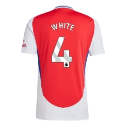 Arsenal FC White #4 Voetbalshirt 2024-25 Thuistenue Heren