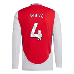 Arsenal FC White #4 Voetbalshirt 2024-25 Thuistenue Heren Lange Mouw