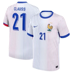 Clauss #21 Frankrijk Voetbalshirt EK 2024 Uittenue Heren