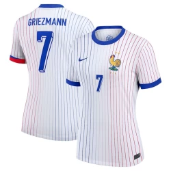Dames Antoine Griezmann #7 Frankrijk Voetbalshirt EK 2024 Uittenue