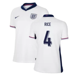 Dames Declan Rice #4 Engeland Voetbalshirt EK 2024 Thuistenue