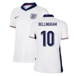 Dames Jude Bellingham #10 Engeland Voetbalshirt EK 2024 Thuistenue