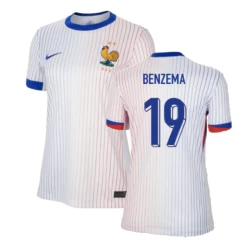 Dames Karim Benzema #19 Frankrijk Voetbalshirt EK 2024 Uittenue