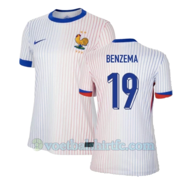 Dames Karim Benzema #19 Frankrijk Voetbalshirt EK 2024 Uittenue