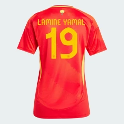 Dames Lamine Yamal #19 Spanje Voetbalshirt EK 2024 Thuistenue