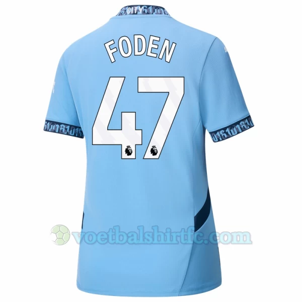 Dames Manchester City Phil Foden #47 Voetbalshirt 2024-25 Thuistenue