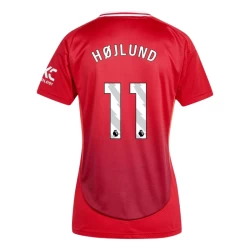 Dames Manchester United Hojlund #11 Voetbalshirt 2024-25 Thuistenue