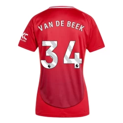 Dames Manchester United Van De Beek #34 Voetbalshirt 2024-25 Thuistenue