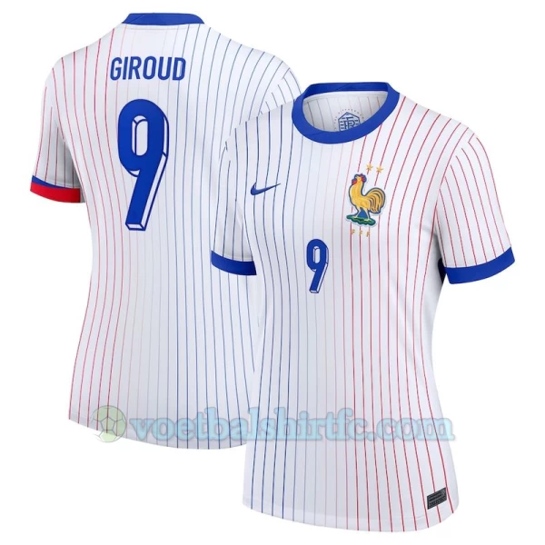 Dames Olivier Giroud #9 Frankrijk Voetbalshirt EK 2024 Uittenue