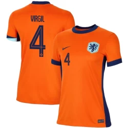 Dames Virgil van Dijk #4 Nederlands Voetbalshirt EK 2024 Thuistenue