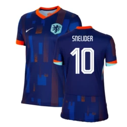 Dames Wesley Sneijder #10 Nederlands Voetbalshirt EK 2024 Uittenue