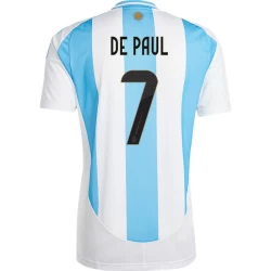 De Paul #7 Argentinië Voetbalshirt Copa America 2024 Thuistenue Heren