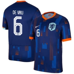 De Vrij #6 Nederlands Voetbalshirt EK 2024 Uittenue Heren