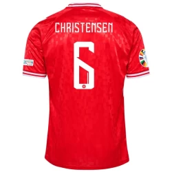 Denemarken Christensen #6 Voetbalshirt 2024 Thuistenue Heren