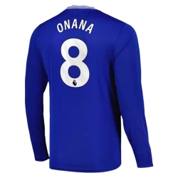 Everton FC Onana #8 Voetbalshirt 2024-25 Thuistenue Heren Lange Mouw