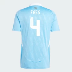 Faes #4 België Voetbalshirt EK 2024 Uittenue Heren