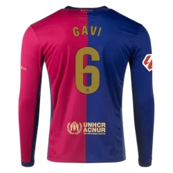 FC Barcelona Gavi #6 Voetbalshirt 2024-25 Thuistenue Heren Lange Mouw