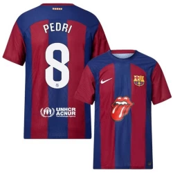 FC Barcelona Pedri #8 Voetbalshirt 2024 x Rolling Stones Thuistenue Heren