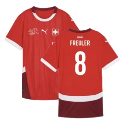 Freuler #8 Zwitserland Voetbalshirt EK 2024 Thuistenue Heren