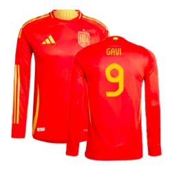 Gavi #9 Spanje Voetbalshirt EK 2024 Thuistenue Heren Lange Mouw