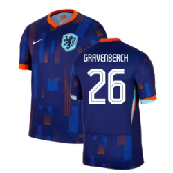 Gravenberch #26 Nederlands Voetbalshirt EK 2024 Uittenue Heren