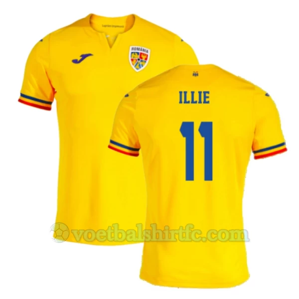 Illie #11 Roemenië Voetbalshirt EK 2024 Thuistenue Heren