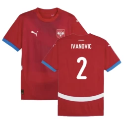 Ivanovic #2 Servië Voetbalshirt EK 2024 Thuistenue Heren
