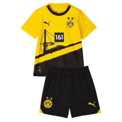 Kinderen BVB Borussia Dortmund Voetbalshirt 2023-24 Thuistenue (+ Korte Broeke)