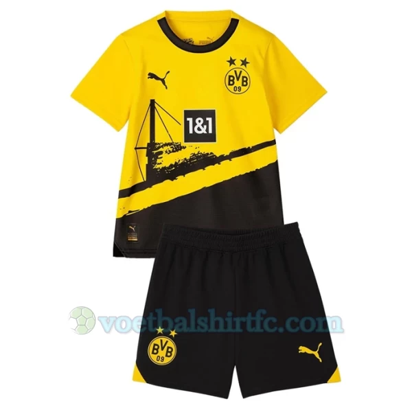 Kinderen BVB Borussia Dortmund Voetbalshirt 2023-24 Thuistenue (+ Korte Broeke)