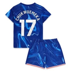 Kinderen Chelsea FC Chukwuemeka #17 Voetbalshirt 2024-25 Thuistenue (+ Korte Broeke)