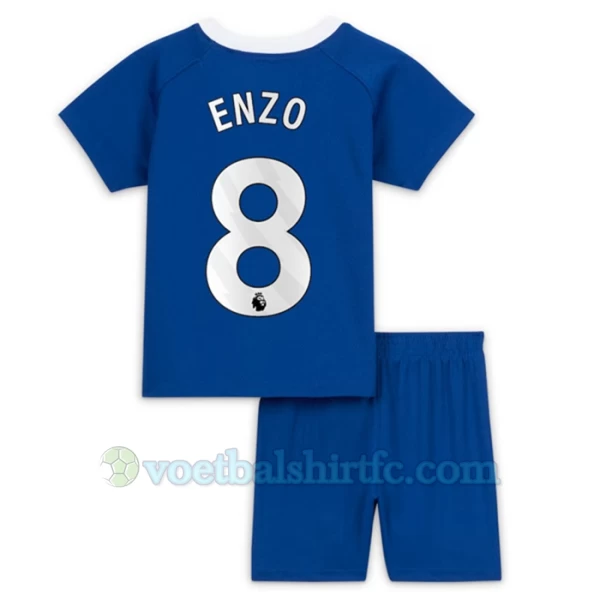 Kinderen Chelsea FC Enzo Fernández #8 Voetbalshirt 2023-24 Thuistenue (+ Korte Broeke)