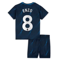 Kinderen Chelsea FC Voetbalshirt 2023-24 Enzo Fernández #8 Uittenue (+ Korte Broeke)