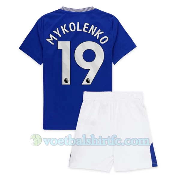 Kinderen Everton FC Mykolenko #19 Voetbalshirt 2024-25 Thuistenue (+ Korte Broeke)