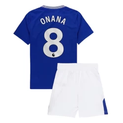 Kinderen Everton FC Onana #8 Voetbalshirt 2024-25 Thuistenue (+ Korte Broeke)