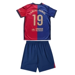 Kinderen FC Barcelona Lamine Yamal #19 Voetbalshirt 2024-25 Thuistenue (+ Korte Broeke)