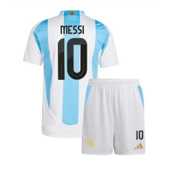 Kinderen Lionel Messi #10 Argentinië Voetbalshirt Copa America 2024 Thuistenue (+ Korte Broeke)
