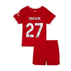 Kinderen Liverpool FC Darwin #27 Voetbalshirt 2023-24 Thuistenue (+ Korte Broeke)