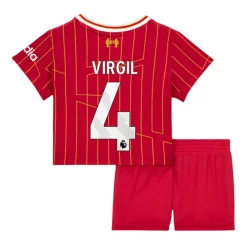 Kinderen Liverpool FC Virgil van Dijk #4 Voetbalshirt 2024-25 Thuistenue (+ Korte Broeke)