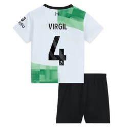 Kinderen Liverpool FC Voetbalshirt 2023-24 Virgil van Dijk #4 Uittenue (+ Korte Broeke)