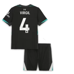 Kinderen Liverpool FC Voetbalshirt 2024-25 Virgil van Dijk #4 Uittenue (+ Korte Broeke)