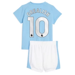 Kinderen Manchester City Jack Grealish #10 Voetbalshirt 2023-24 Thuistenue (+ Korte Broeke)