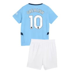 Kinderen Manchester City Jack Grealish #10 Voetbalshirt 2024-25 Thuistenue (+ Korte Broeke)